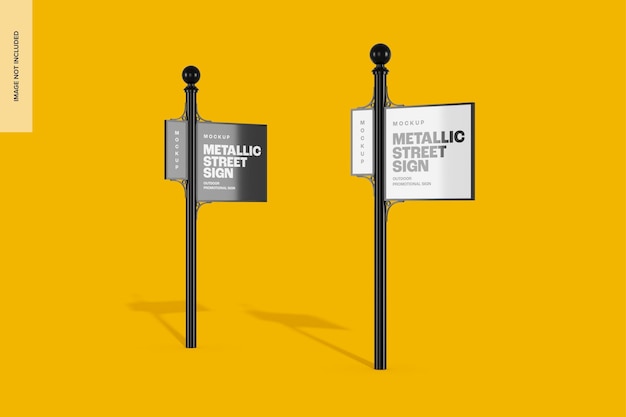 Mockup van metalen straatborden