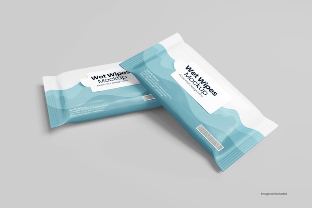 Mockup van natte zakdoekjes