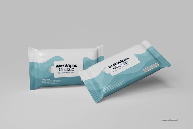 Mockup van natte zakdoekjes