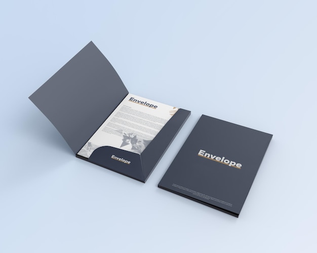 Mockup van papieren enveloppen