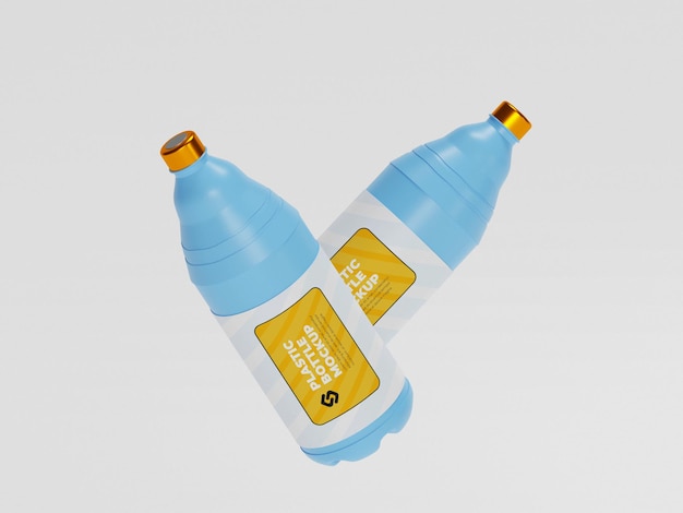 PSD mockup van plastic fles