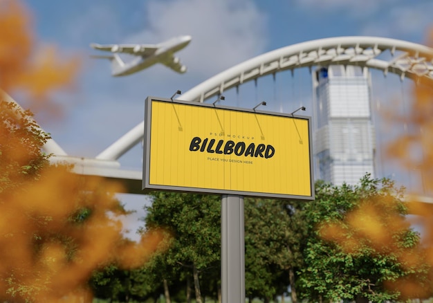 Mockup van rechthoekig reclamebord Psd