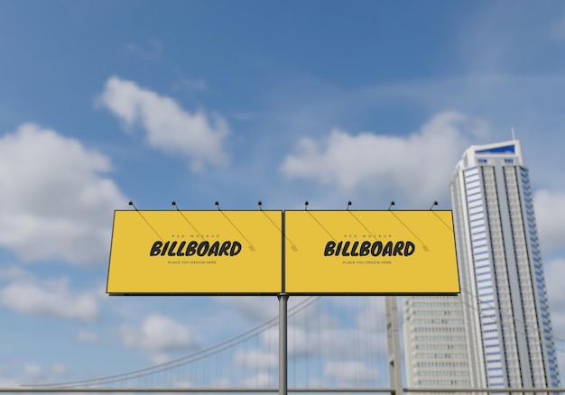 Mockup van rechthoekig reclamebord Psd