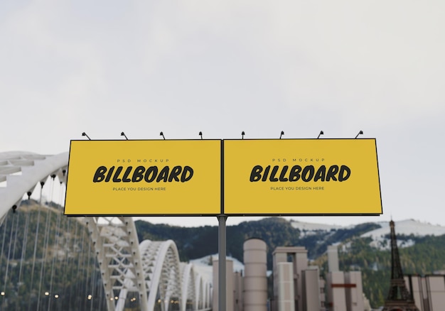 Mockup van rechthoekig reclamebord Psd