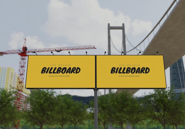 Mockup van rechthoekig reclamebord Psd