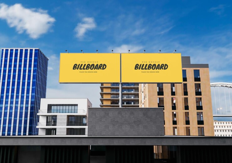 PSD mockup van rechthoekig reclamebord psd