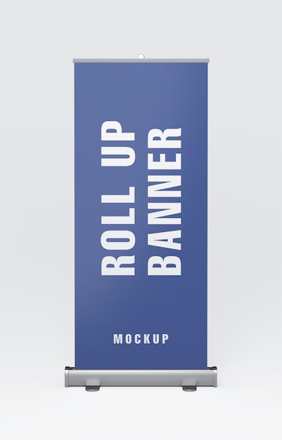 Mockup van roll-up banner staan