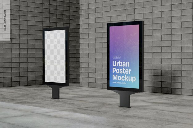 PSD mockup van stedelijke promotionele posters