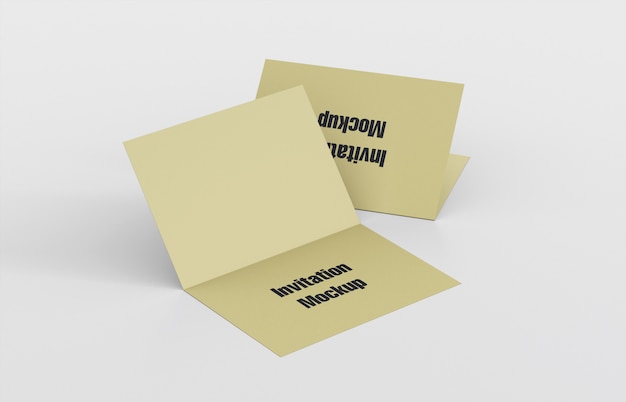 Mockup van tweevoudige uitnodigingskaart