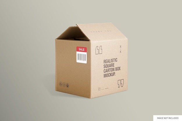 Mockup van vierkante kartonnen doos