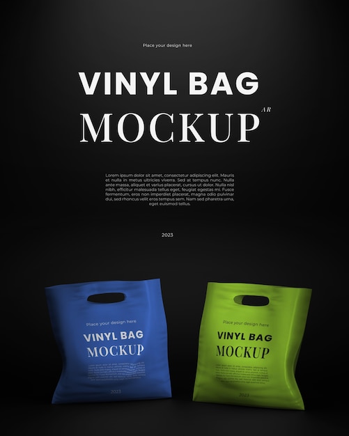 PSD mockup van vinyl boodschappentas