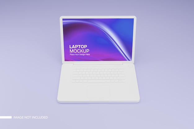 PSD mockup van witte laptopklei