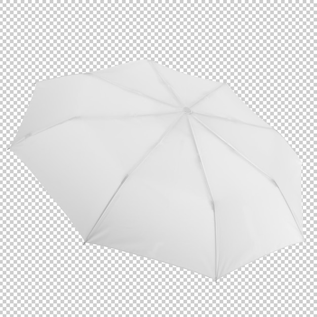 PSD mockup van witte paraplu geïsoleerd op transparante achtergrond