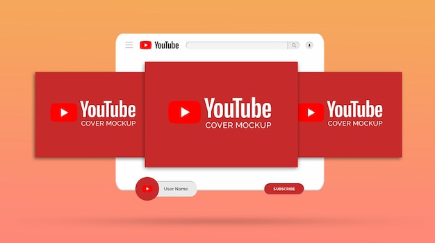 Mockup van YouTube-omslagvideo