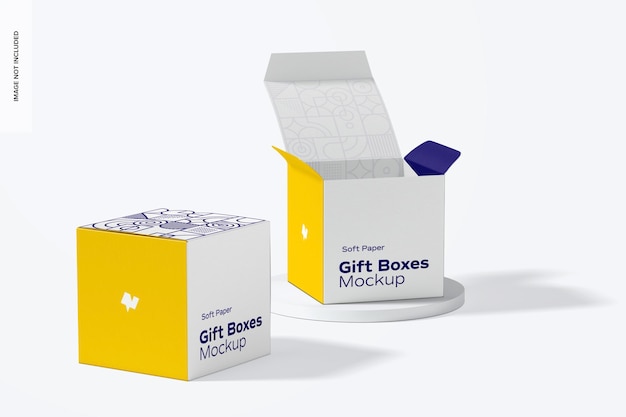 Mockup van zacht papier geschenkdozen