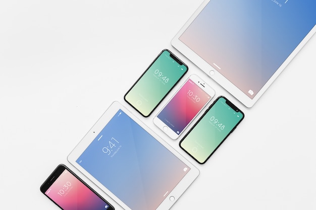 PSD mockup of various devices