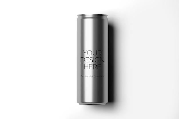 Mockup view of a metal can 3d rendering