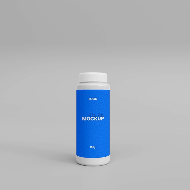 Mockup voor 3D-poederspuitfles