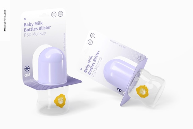 PSD mockup voor babymelkflessen van 60 ml