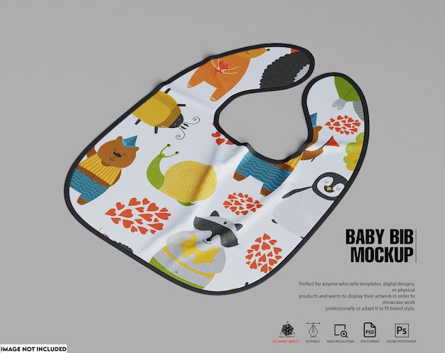 Mockup voor babyslabbetjes