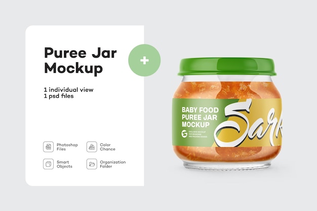 Mockup voor babyvoeding Wortelpuree Jar