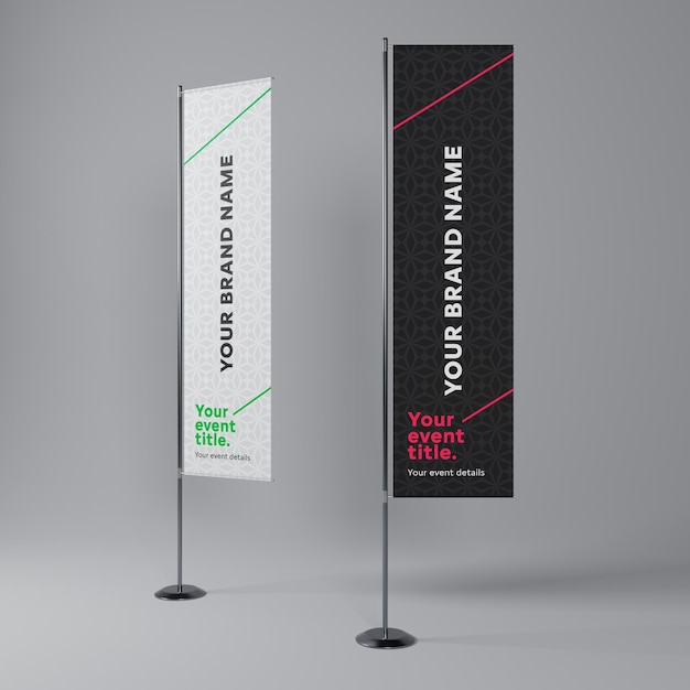 Mockup voor banner met veervlag