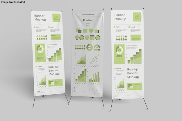 Mockup voor banners oprollen