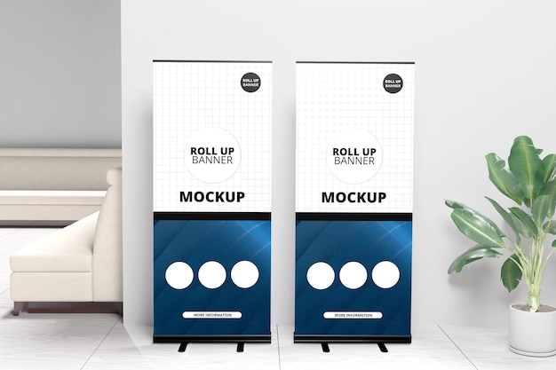 PSD mockup voor banners oprollen