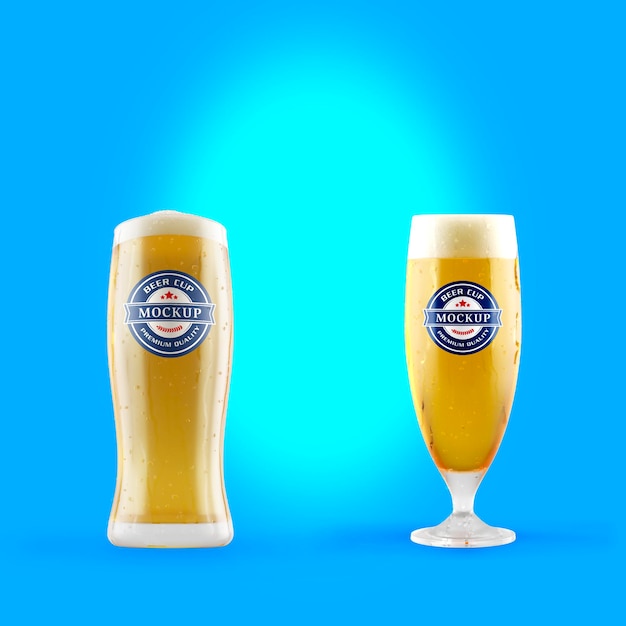 PSD mockup voor bierbekers