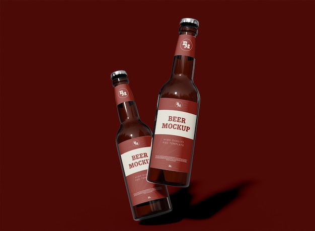 Mockup voor bierflessen