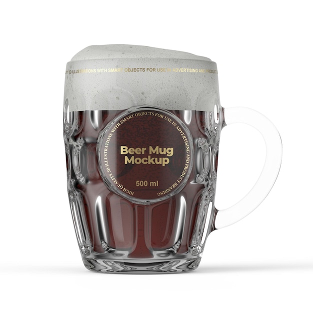 PSD mockup voor bierglazen mok