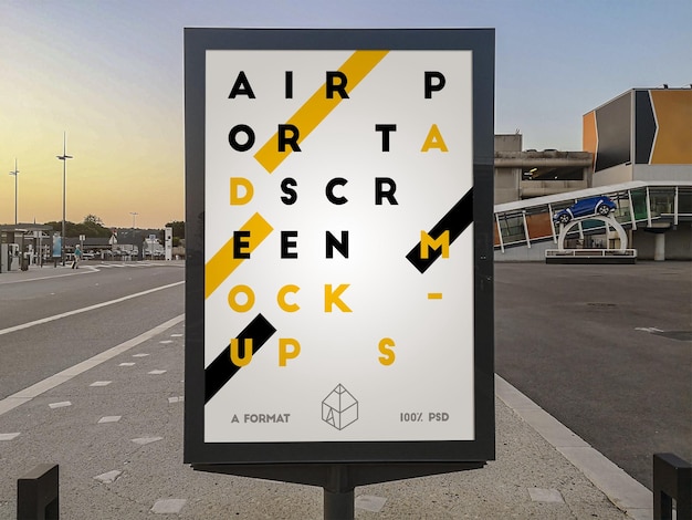 Mockup voor billboard op luchthaven