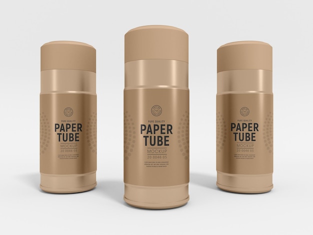 Mockup voor branding van kraftpapier tube