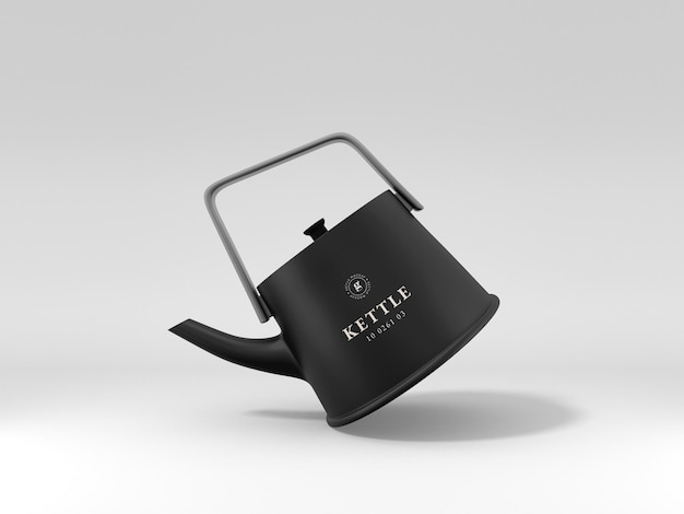 Mockup voor branding van metalen theeketel