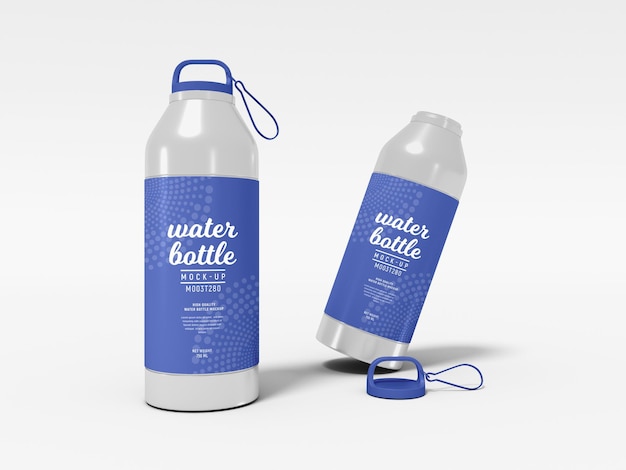 Mockup voor branding van metalen waterfles