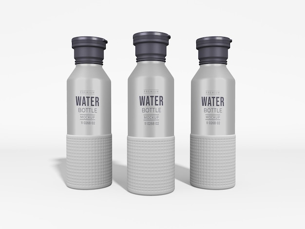 Mockup voor branding van metalen waterflessen