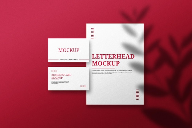 Mockup voor briefhoofd en visitekaartjes