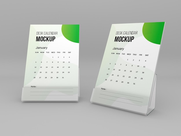 Mockup voor bureaukalender