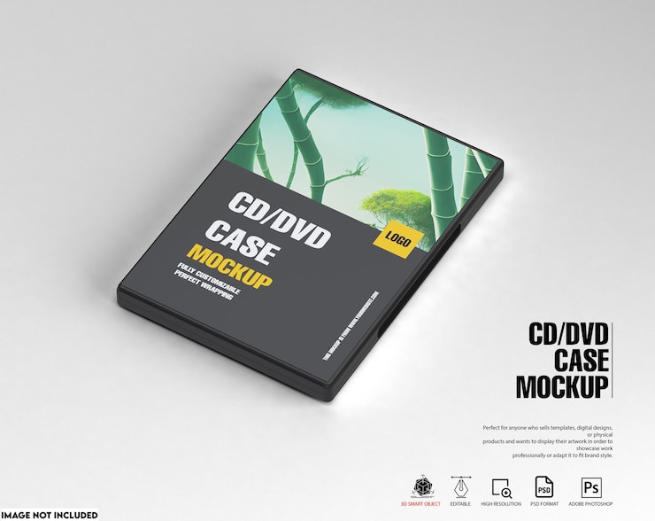 PSD mockup voor cd-dvd-doosje