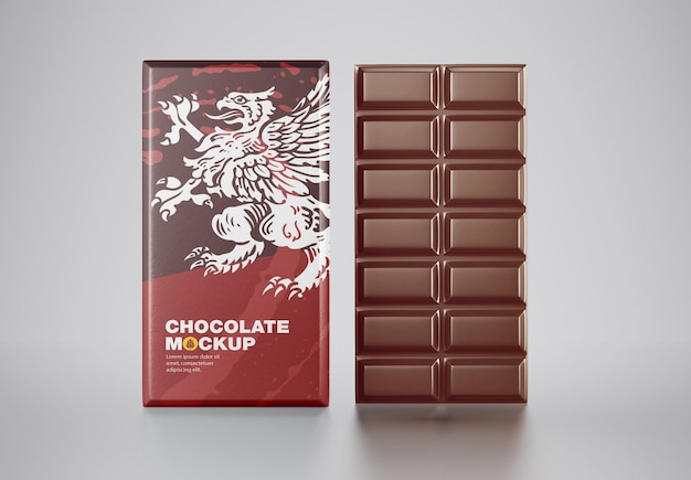 Mockup voor chocoladereepverpakking