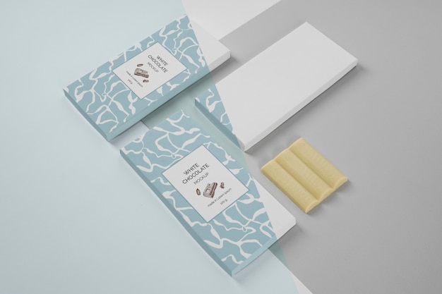 PSD mockup voor chocoladeverpakkingen