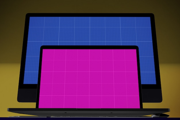 PSD mockup voor computer en laptop