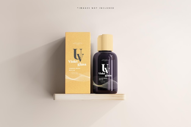 Mockup voor cosmetische flessen en dozen van uv-glas