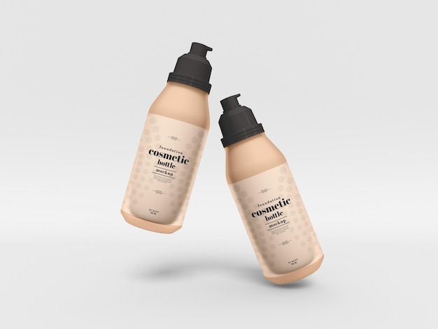 Mockup voor cosmetische foundation pompfles