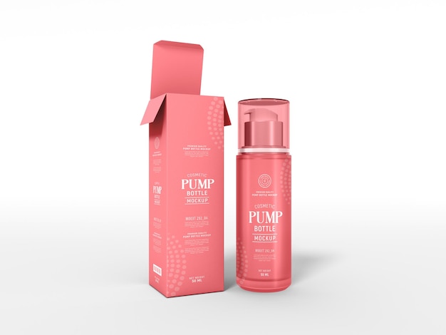 Mockup voor cosmetische pompflesverpakking