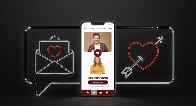 PSD mockup voor dating-app-concept