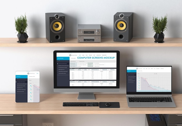 Mockup voor desktopcomputerscènes