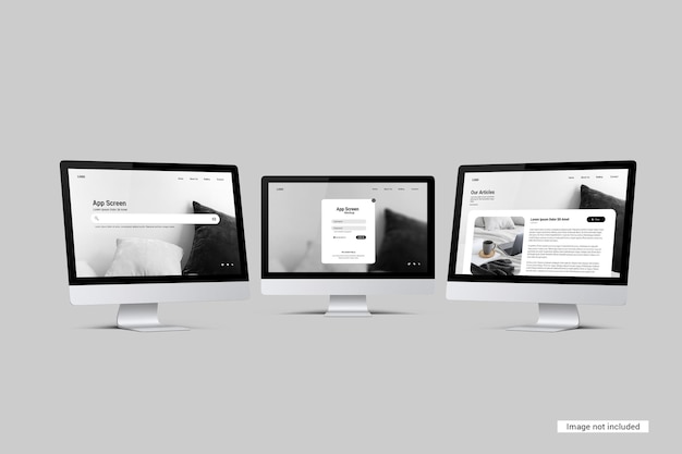 Mockup voor desktopscherm