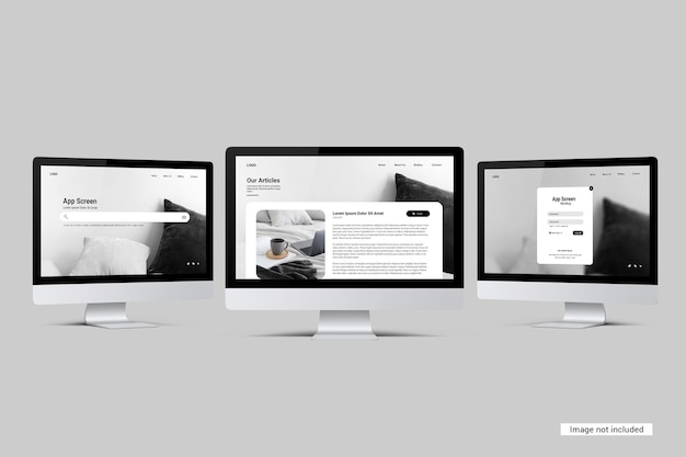 Mockup voor desktopscherm