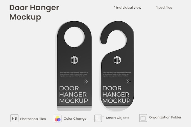 Mockup voor deurhanger premium psd
